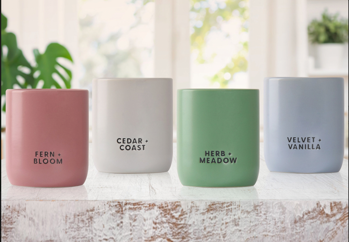 BELLEVUE LUXURY CANDLES 4 CERAMIC SOY BLEND 10 OZ GIFT SET