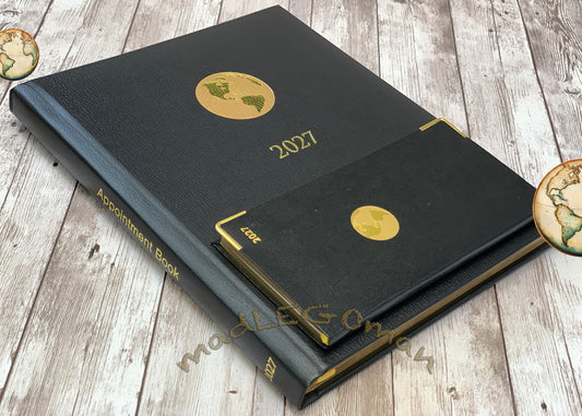 THE AMEX AMERICAN EXPRESS BLACK EXECUTIVE LEATHER APPOINTMENT BOOK POCKET PLANNER 2027