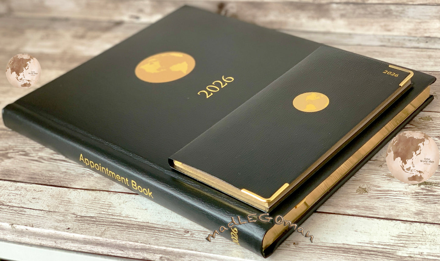 THE AMEX AMERICAN EXPRESS BLACK EXECUTIVE LEATHER APPOINTMENT BOOK POCKET PLANNER 2026