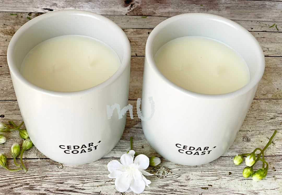 BELLEVUE LUXURY CANDLES 4 CERAMIC SOY BLEND 10 OZ GIFT SET