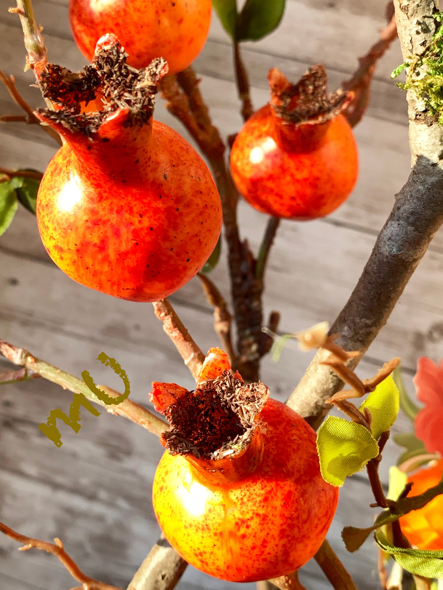 PREMIUM ARTIFICIAL POMEGRANATE ARRANGEMENT ~festive-chinese new year~valentine's day~oriental~zen garden art~