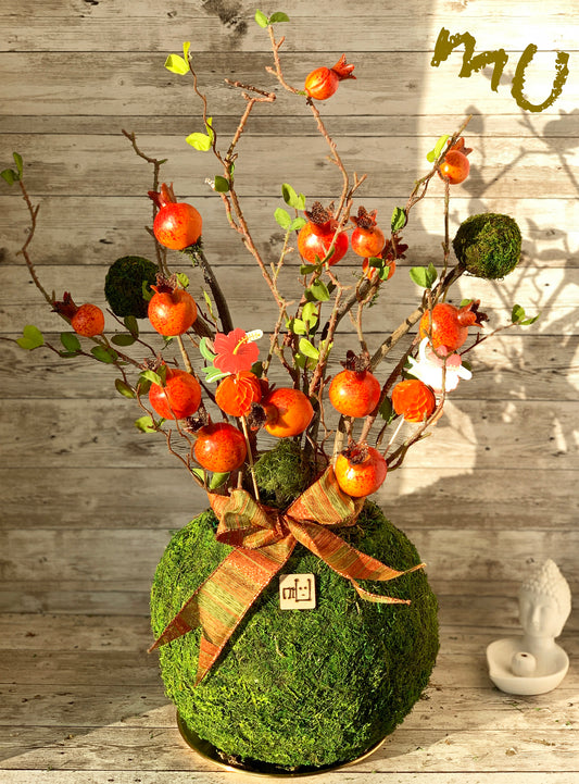 PREMIUM ARTIFICIAL POMEGRANATE ARRANGEMENT ~festive-chinese new year~valentine's day~oriental~zen garden art~