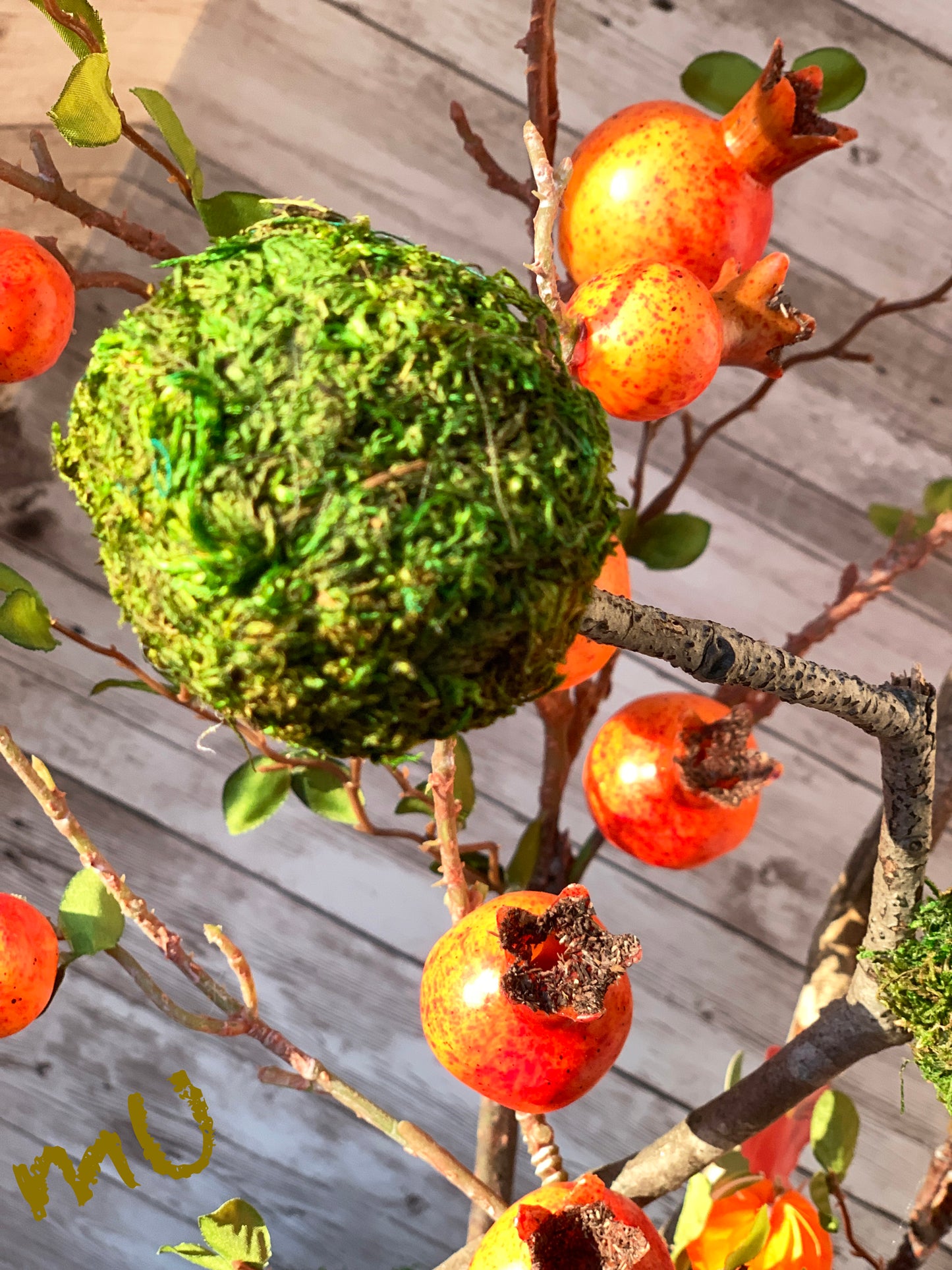 PREMIUM ARTIFICIAL POMEGRANATE ARRANGEMENT ~festive-chinese new year~valentine's day~oriental~zen garden art~