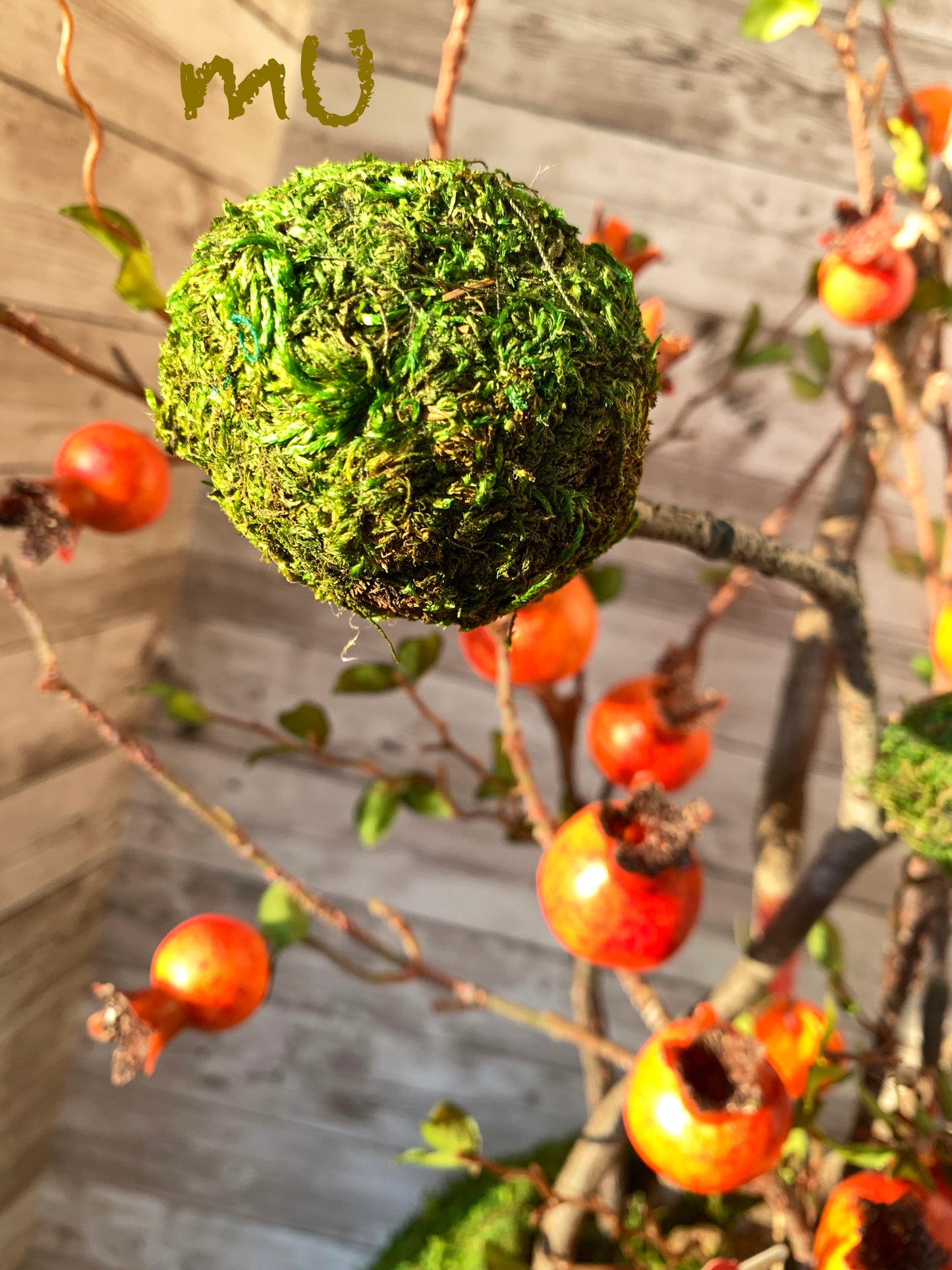 PREMIUM ARTIFICIAL POMEGRANATE ARRANGEMENT ~festive-chinese new year~valentine's day~oriental~zen garden art~